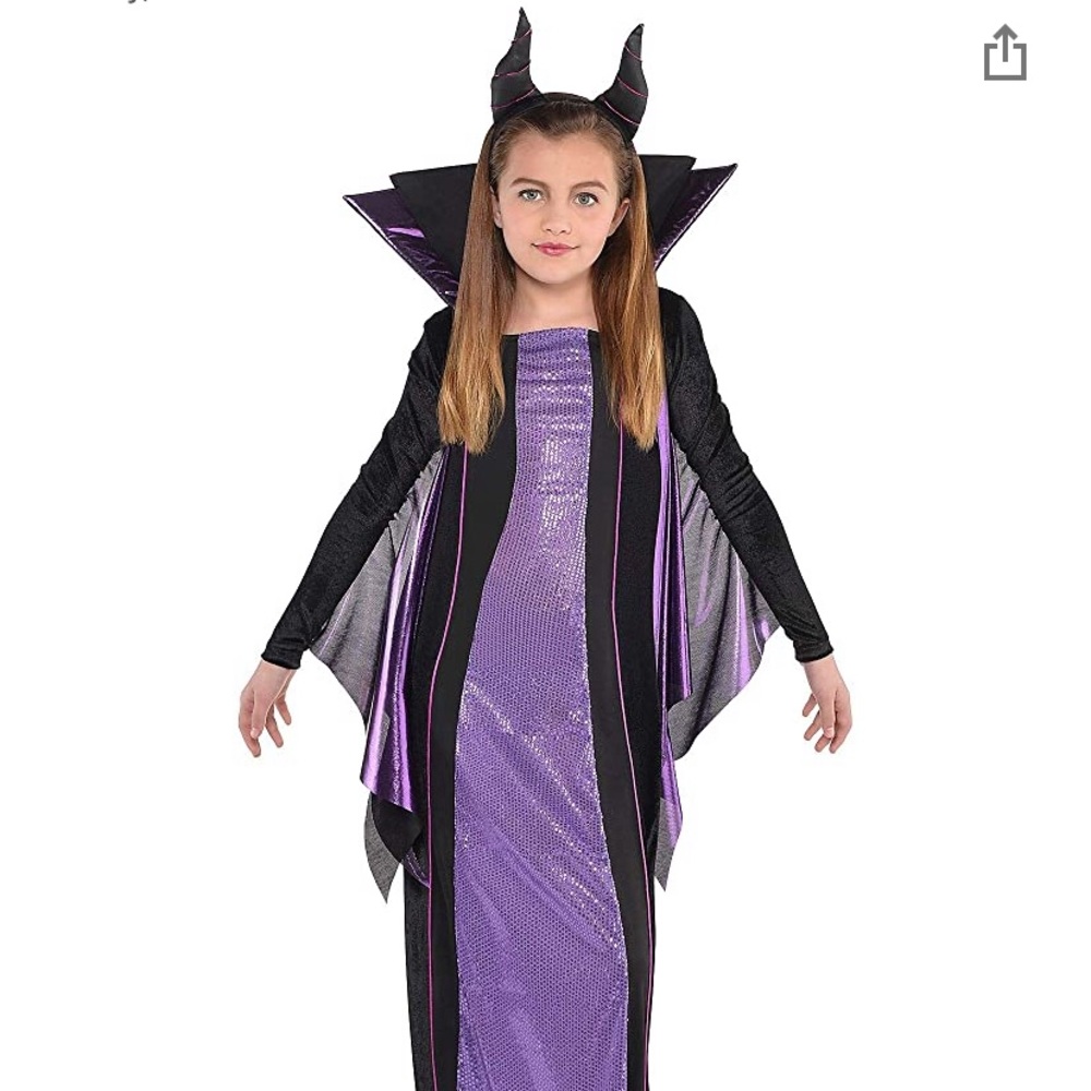 Girls Maleficent costume large Disney villain